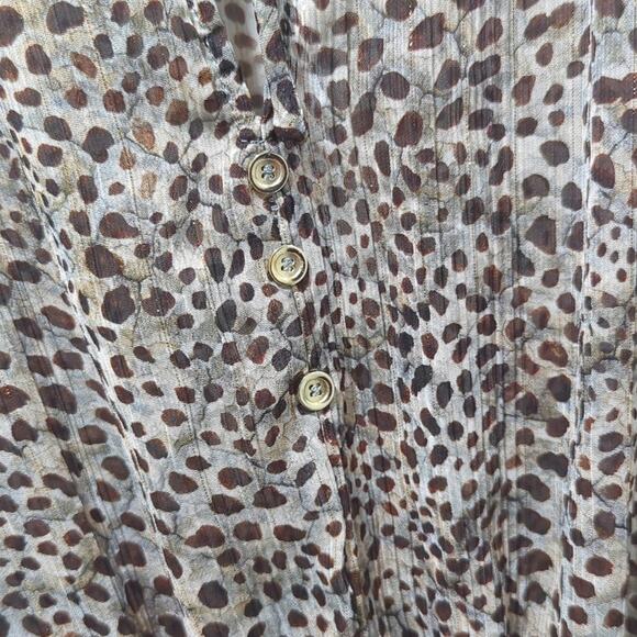 Zara Animal Print Smocked Mini Dress Bloused Brown Cheetah Women's size S - Picture 8 of 8
